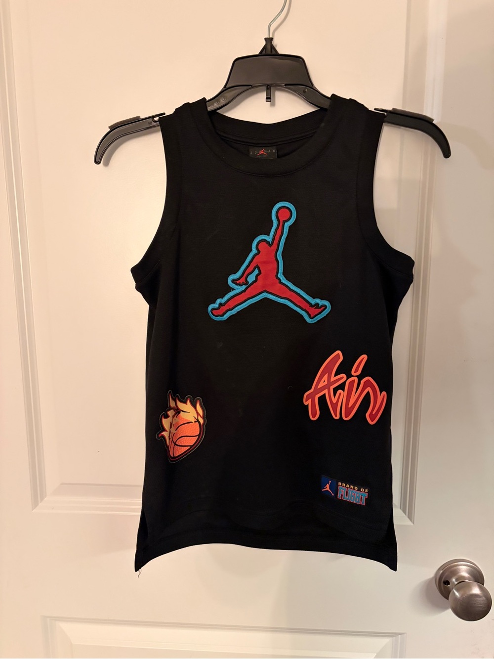 Jordan Black Tank Top with Red & Blue Jumpman and Red Accents boys Small